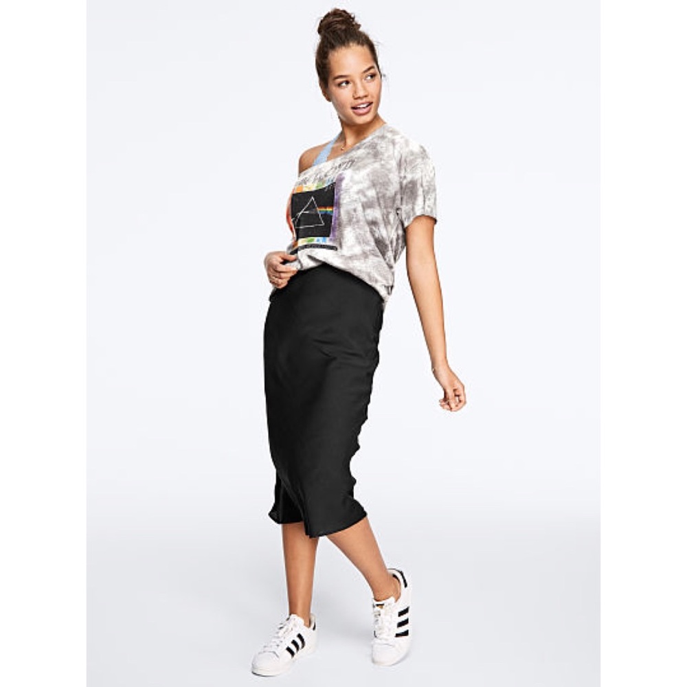 Pink VICTORIA SECRET SATIN MIDI SKIRT